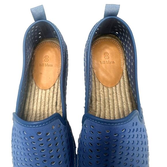 Bill Blass Sutton Perforated Blue Espadrille Flat Size 7 - Picture 5 of 11